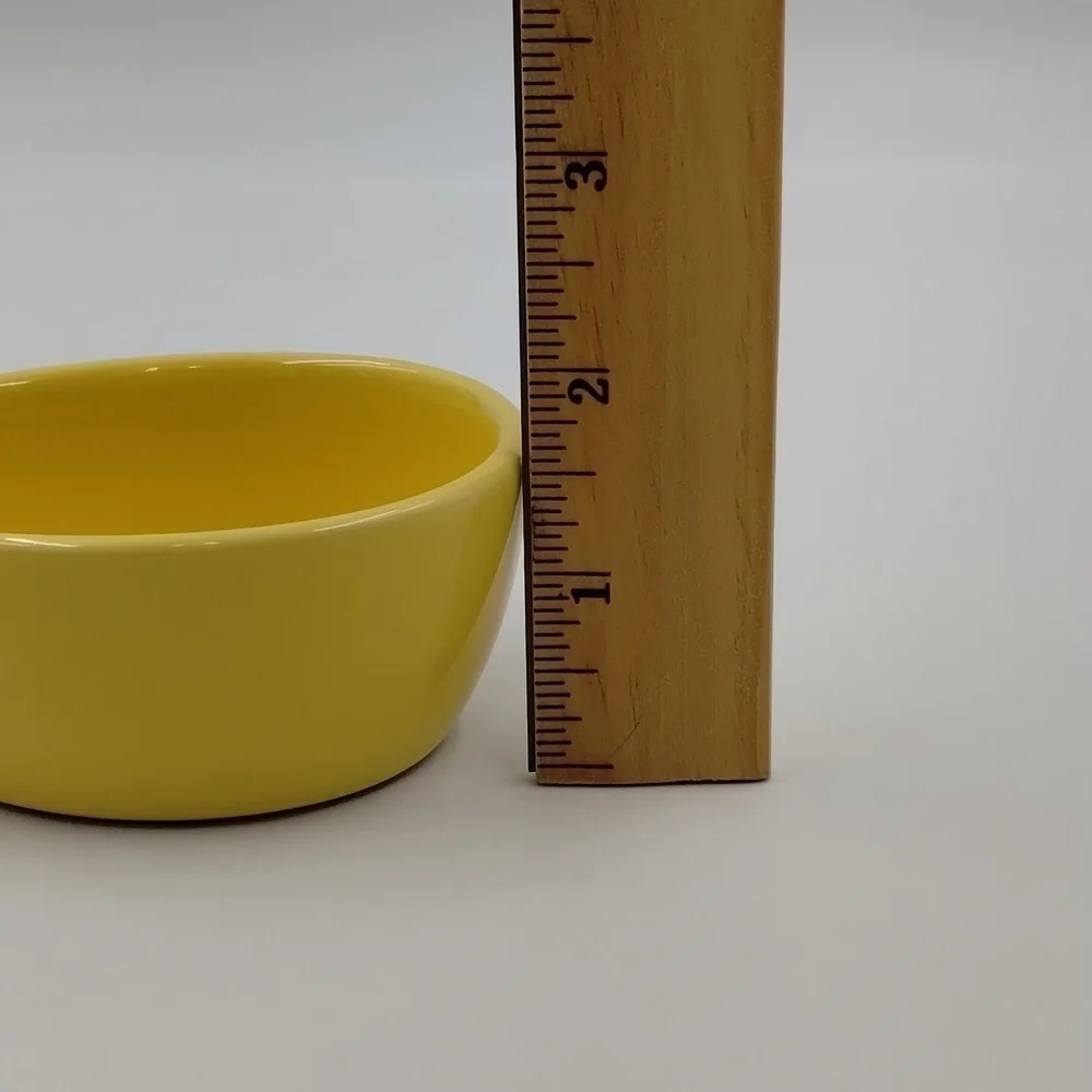 Crate & Barrel Egg Cups Easter Yellow Ceramic Small Cups